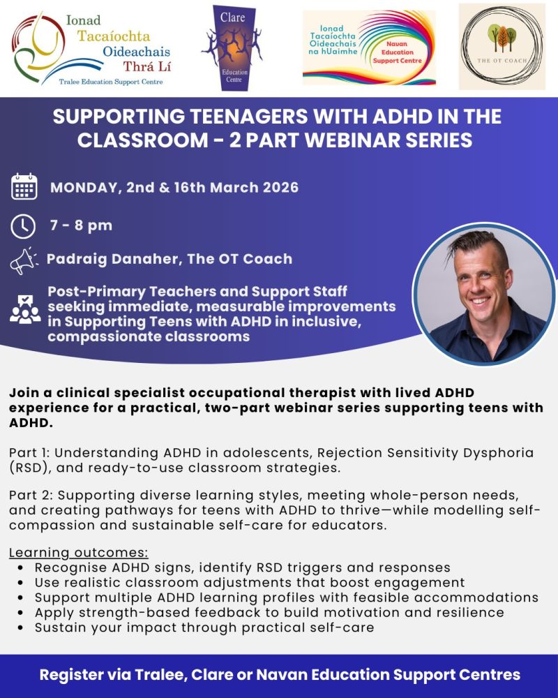SP26-79 Supporting Teenagers with ADHD in the Classroom - 2 Part Webinar Series
